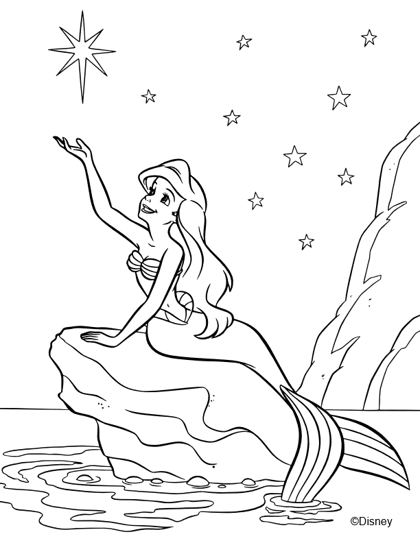 coloriage Ariel petite sirène