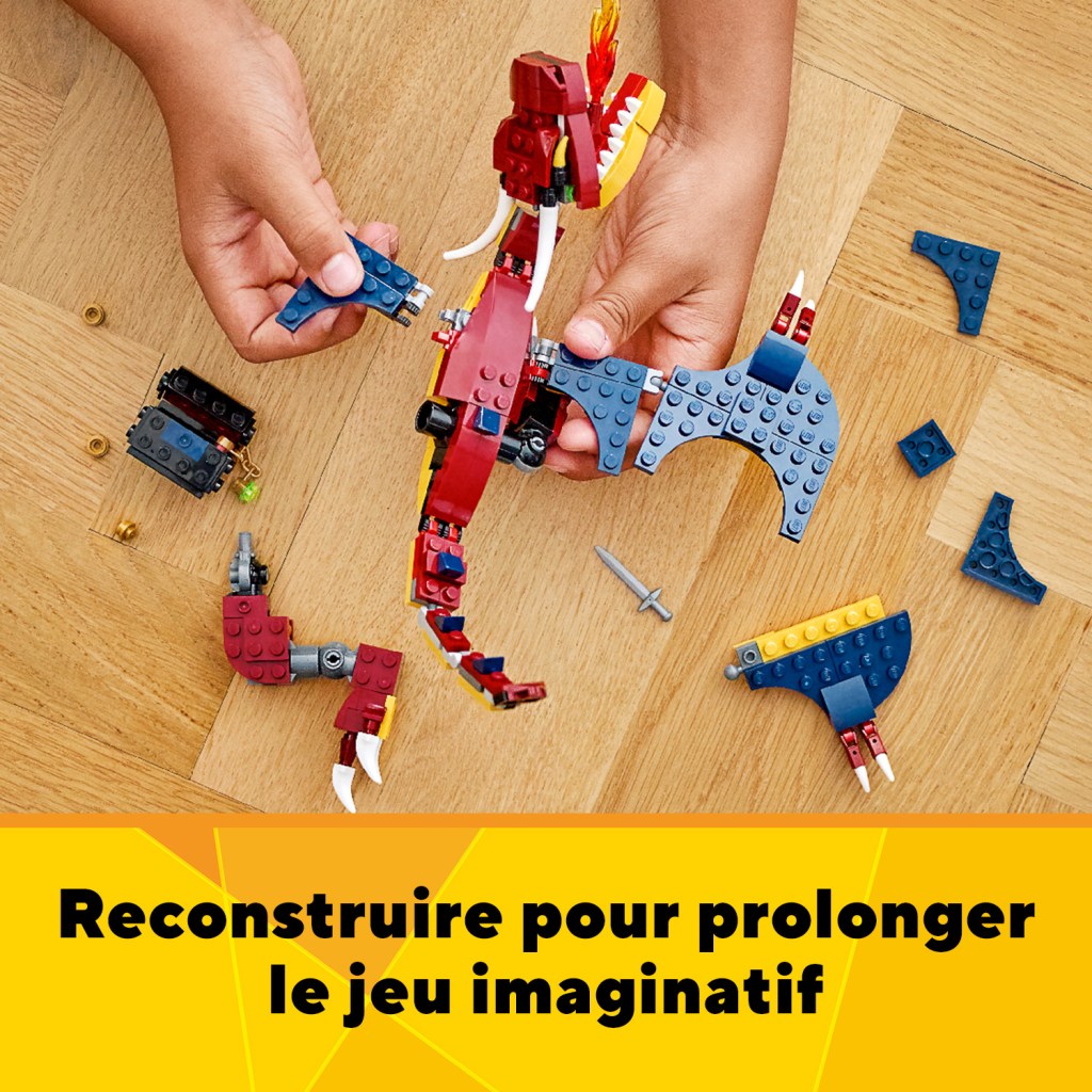 Lego-creator-31102-le-dragon-de-feu-construction