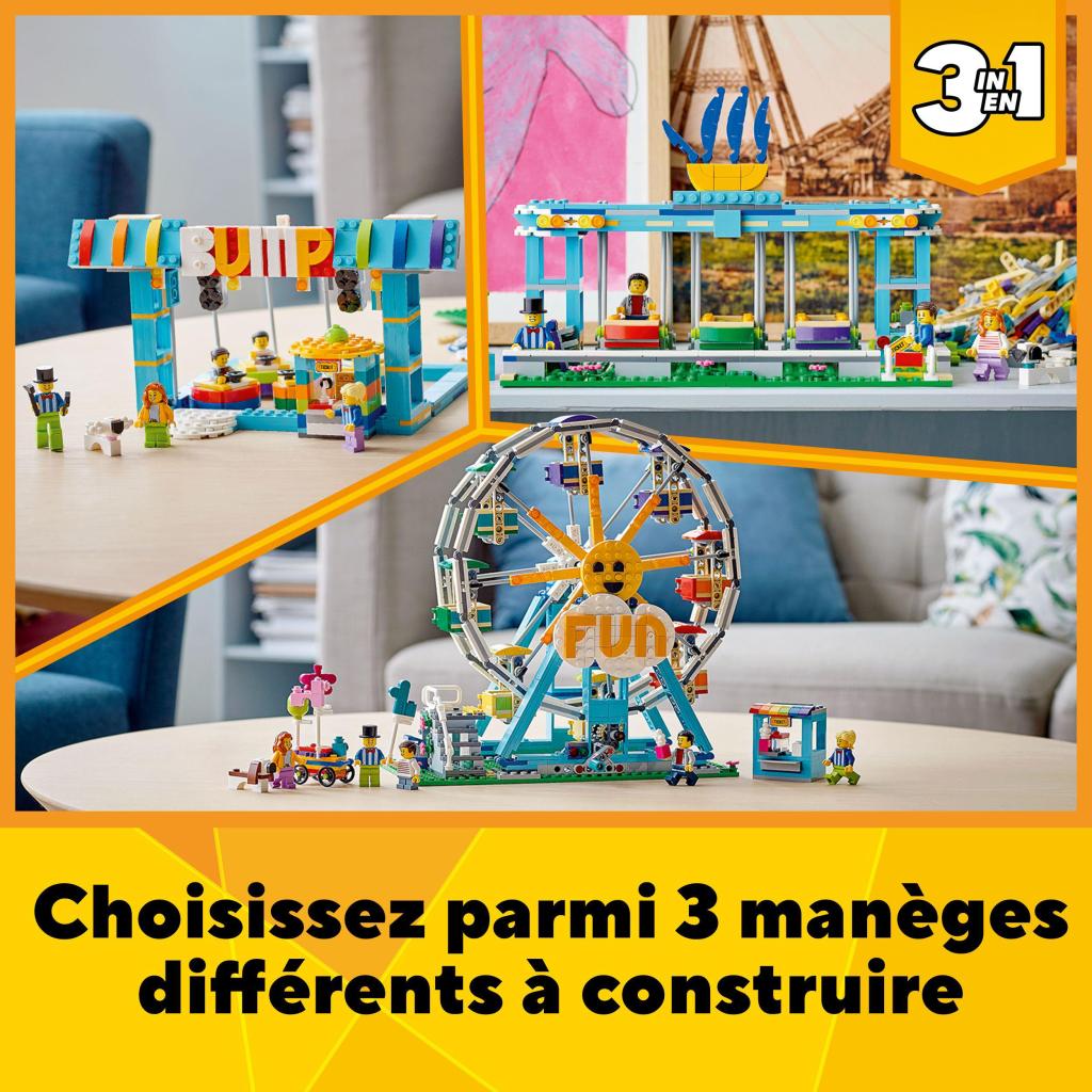 Lego - LEGO 31119 Creator 3-en-1 La grande roue avec Petites Voitures, Fete  Foraine, Jouet Enfant 9+ ans - Briques Lego - Rue du Commerce