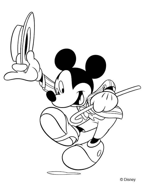 Coloriage Disney : la danse de Mickey