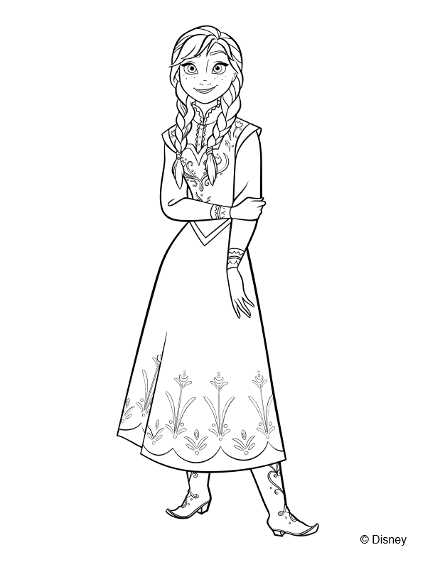 coloriage princesse anna la reine des neiges