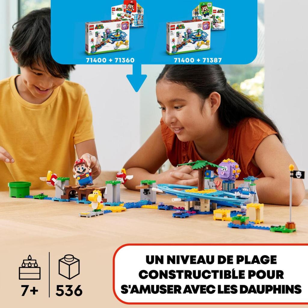 LEGO-Super-Mario-71400-Set-dExtension-La-Plage-Du-Maxi-Oursin-construction