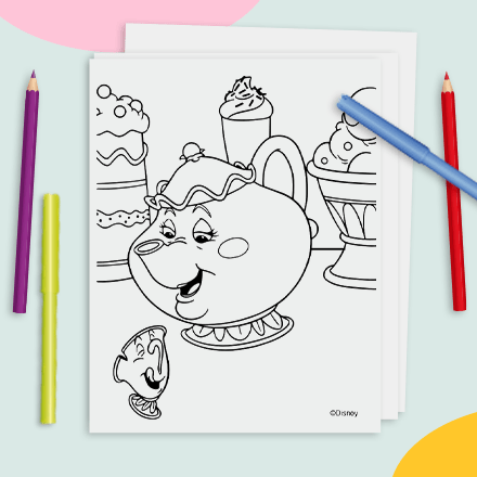 Coloriage Disney La Belle et la Bête apercu-2