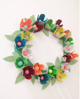 couronne carton fleurs couleurs