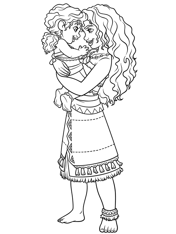 coloriage Vaiana 2 vaiana et Simea