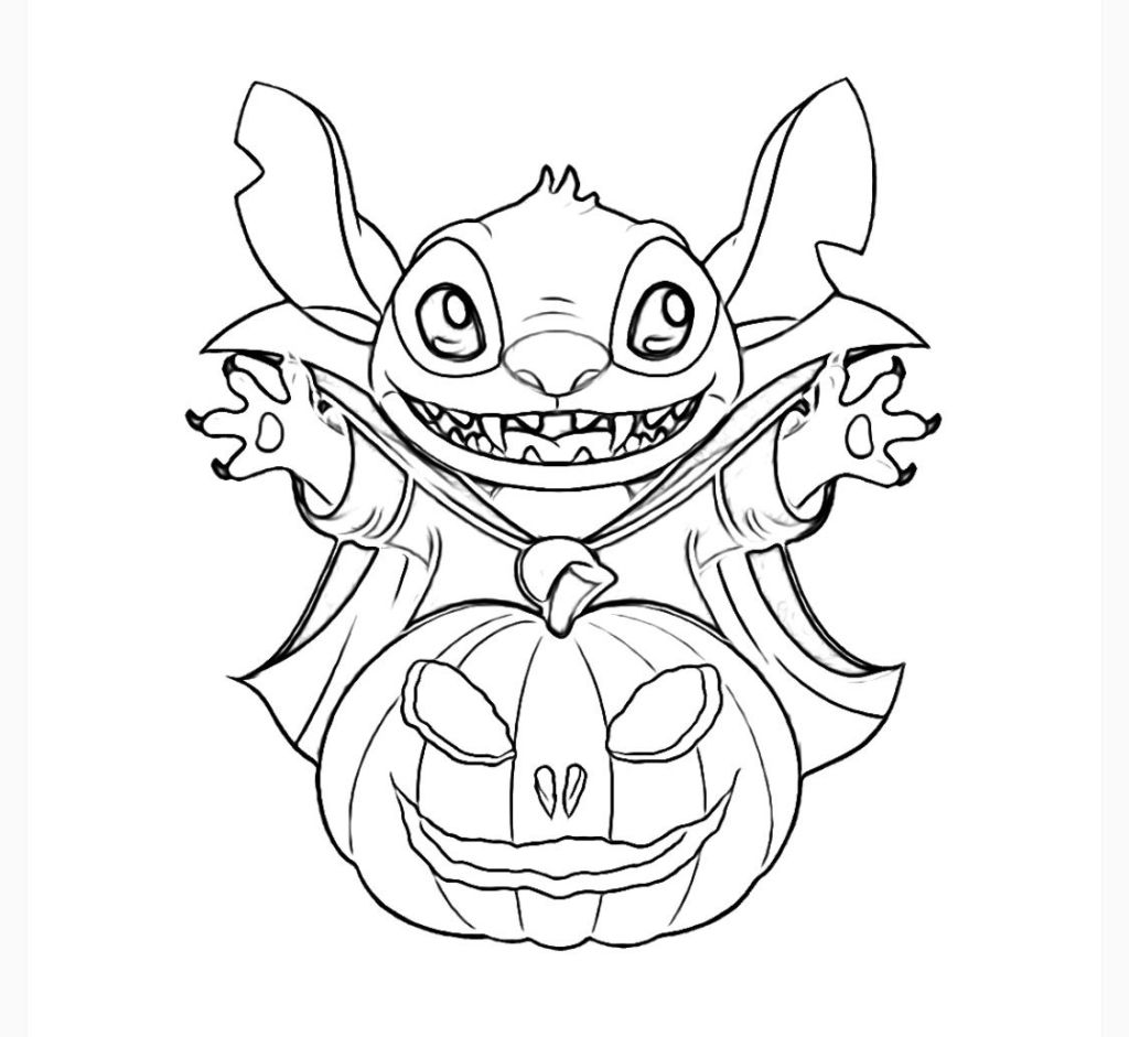 coloriage Stitch halloween