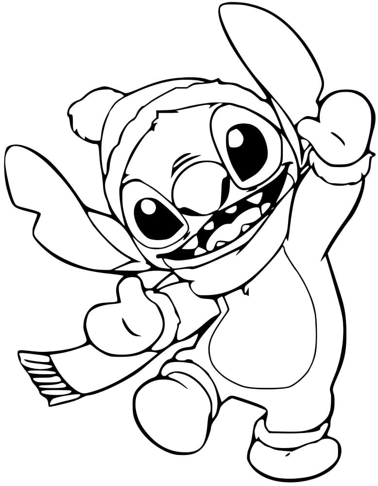 Stitch coloriage Noël