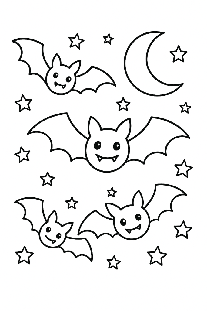 coloriage chauves souris halloween