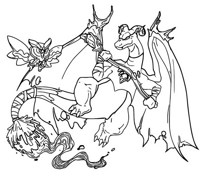 coloriage pokemon halloween dracaufeu