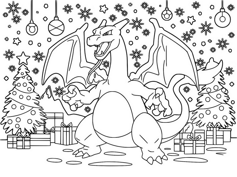 coloriage pokemon noel