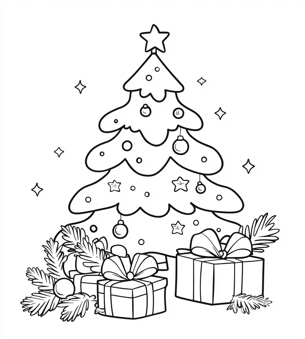 45 coloriages de sapins de Noël gratuits à imprimer