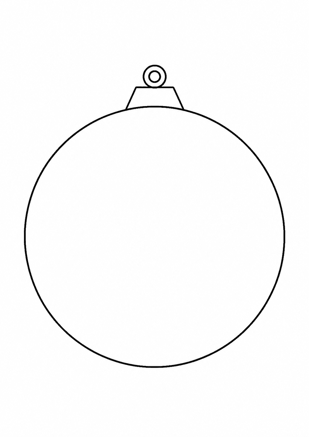 Gabarit de boule de Noël vierge à imprimer en A4, à décorer et à découper