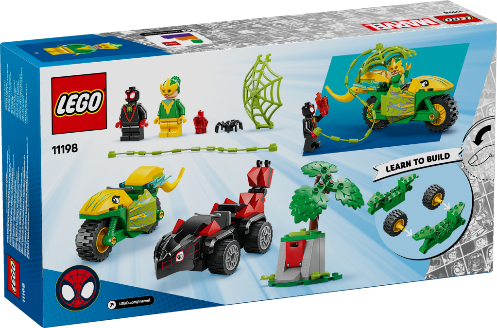 boîte LEGO Marvel 11198 Course-poursuite entre Spin et Electro en dino-véhicules - Spidey et ses amis extraordinaires