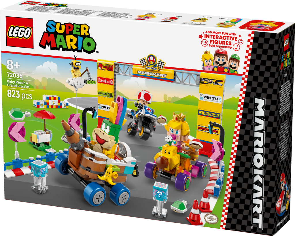 boîte LEGO Super Mario 72036 : Mario Kart - Bébé Peach et Ensemble de Grand Prix