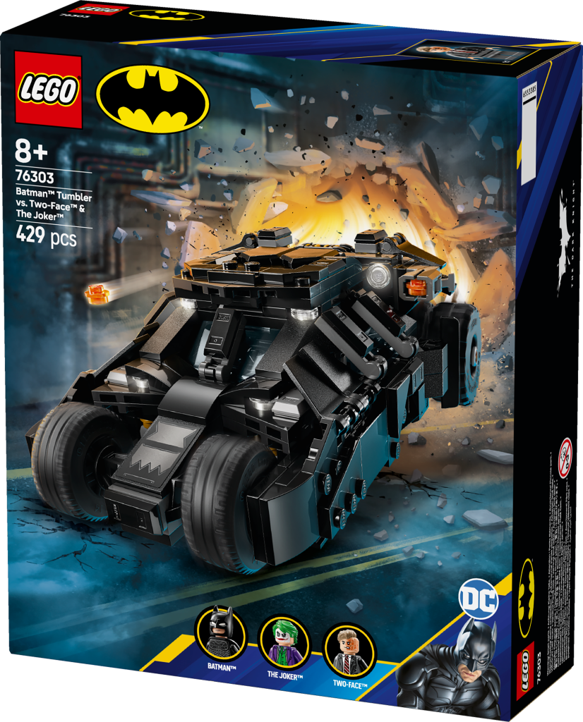boîte LEGO DC Batman 76303 : La Batmobile Tumbler de Batman contre Double-Face et Le Joker