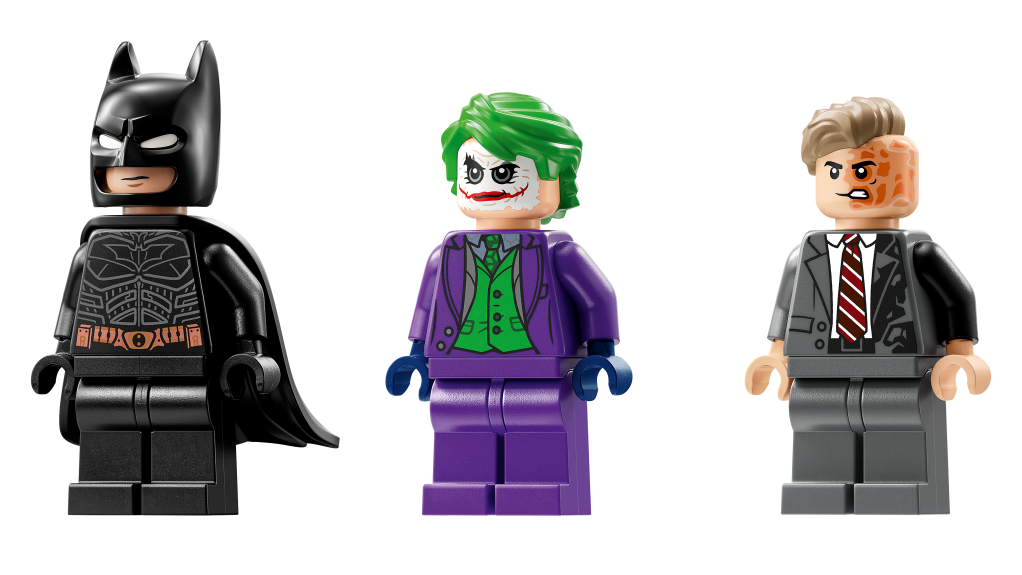 personnages LEGO DC Batman 76303 : La Batmobile Tumbler de Batman contre Double-Face et Le Joker
