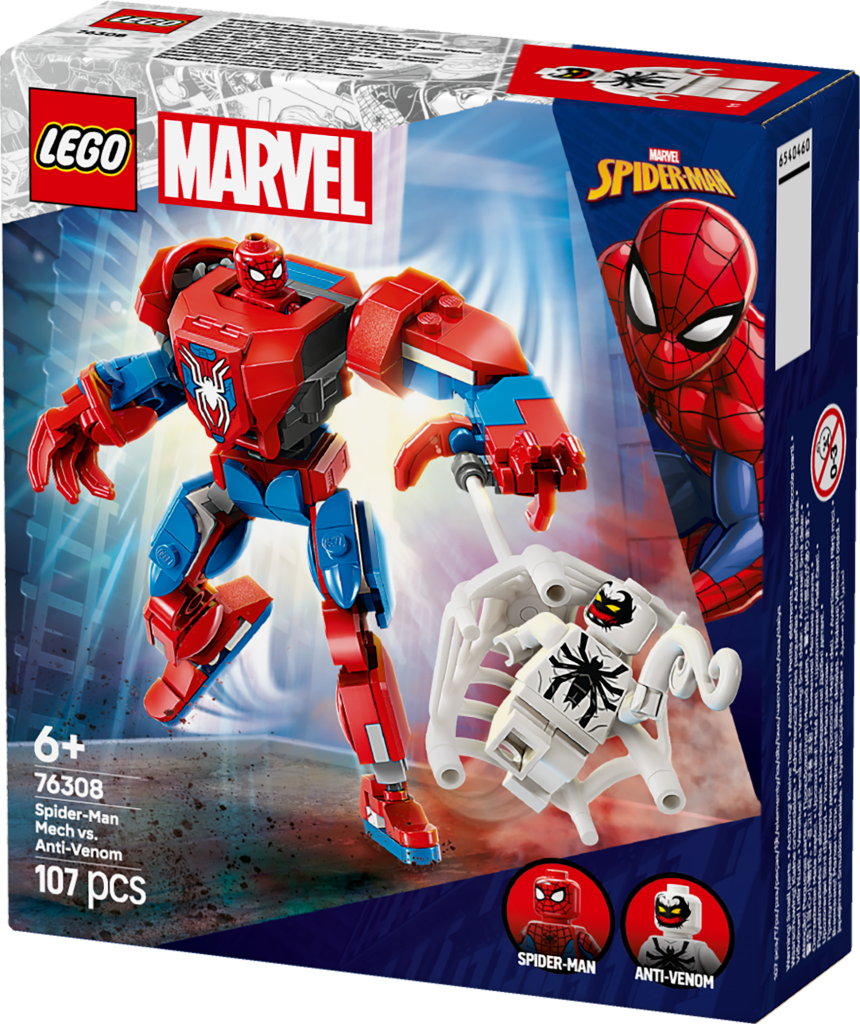 boîte LEGO Marvel 76308 Le robot de Spider-Man contre Anti-Venom