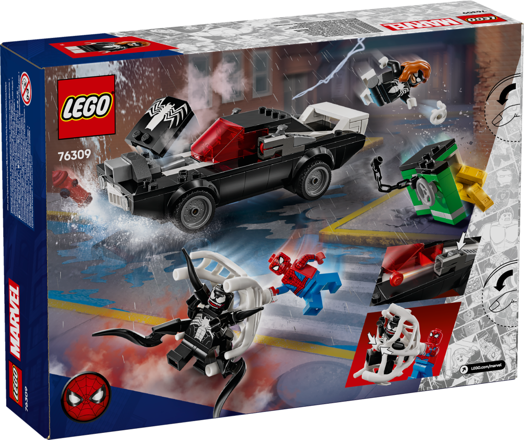 boîte LEGO Marvel 76309 Spider-Man contre le bolide de Venom