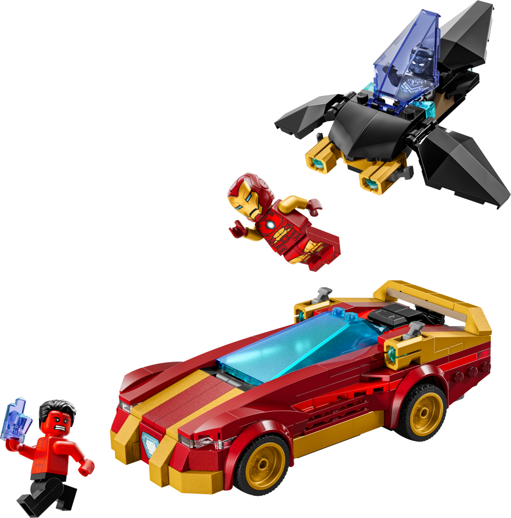 LEGO Marvel 76310 La voiture d’Iron Man et Black Panther contre Hulk rouge