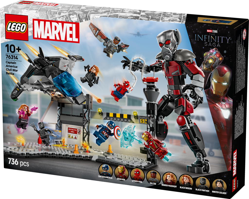 boîte LEGO Marvel 76314 : Le Combat de Captain America - Civil War