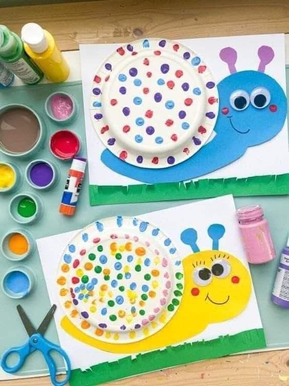 bricolage escargot assiette en carton