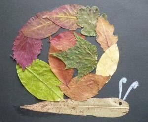 bricolage escargot feuille automne