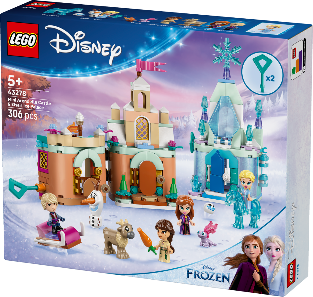 boîte LEGO Disney 43278 château d’Arendelle et palais de glace d’Elsa miniatures
