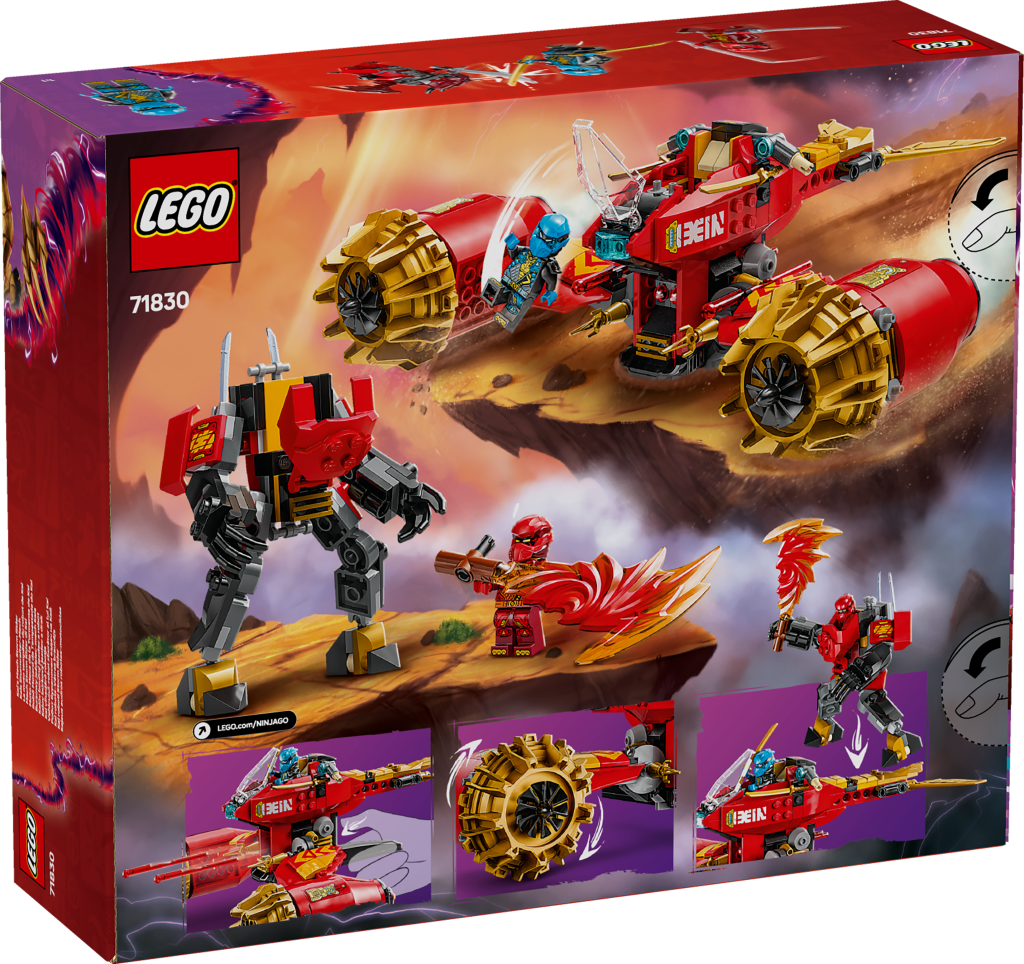boîte LEGO Ninjago 71830 La moto tempête du robot de Kai