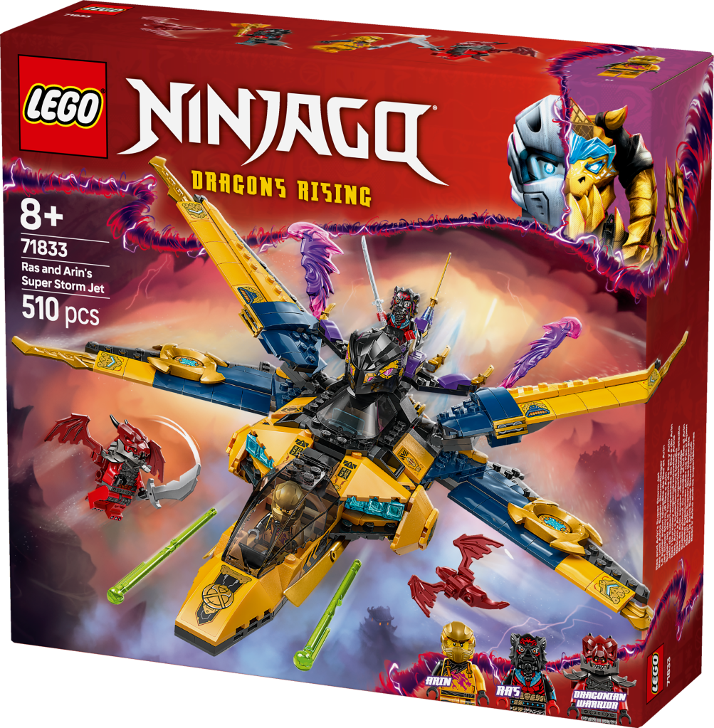 boîte LEGO Ninjago 71833 Le super avion tempête de Ras et Arin