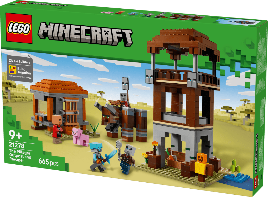 boîte LEGO Minecraft 21278 L’avant-poste de pillards et le ravageur