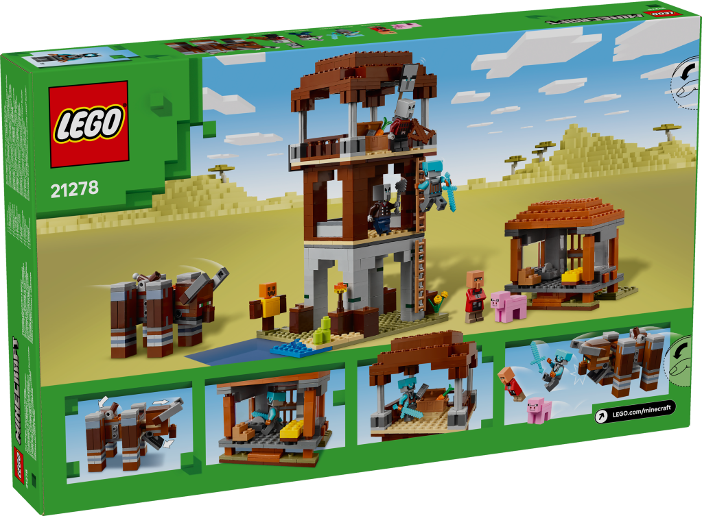 boîte LEGO Minecraft 21278 L’avant-poste de pillards et le ravageur