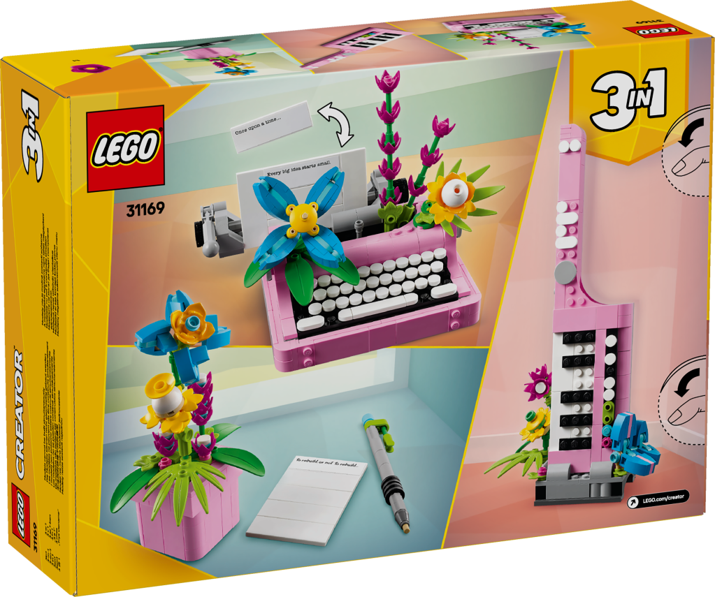 boîte LEGO Creator 31169 – La Machine à Écrire avec des Fleurs