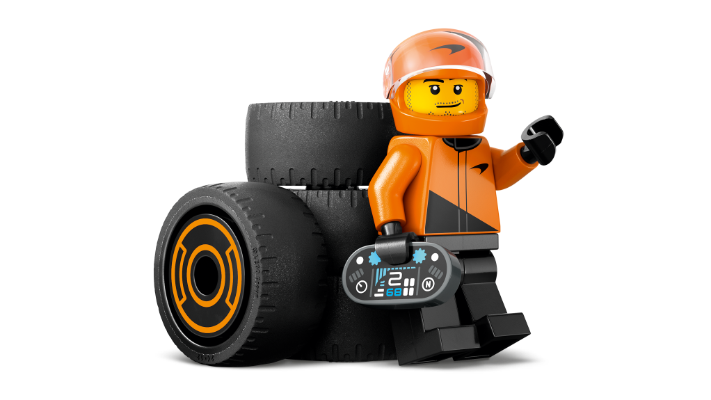 personnage LEGO City 60442 : La Voiture de course McLaren avec pilote de F1