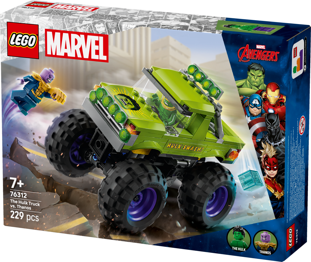 boîte LEGO Marvel 76312 : Le Tout-Terrain de Hulk contre Thanos