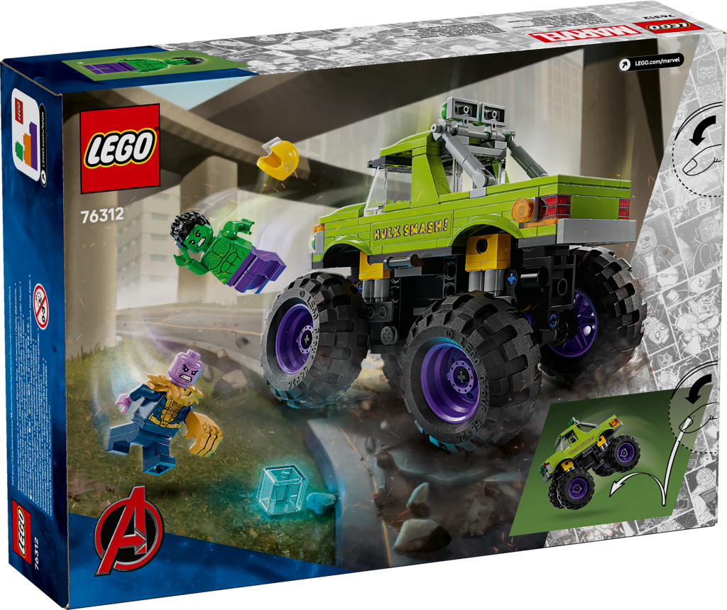 boîte LEGO Marvel 76312 : Le Tout-Terrain de Hulk contre Thanos