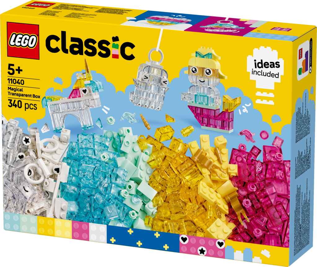 boîte LEGO Classic 11040 : La boîte de briques transparentes magiques 