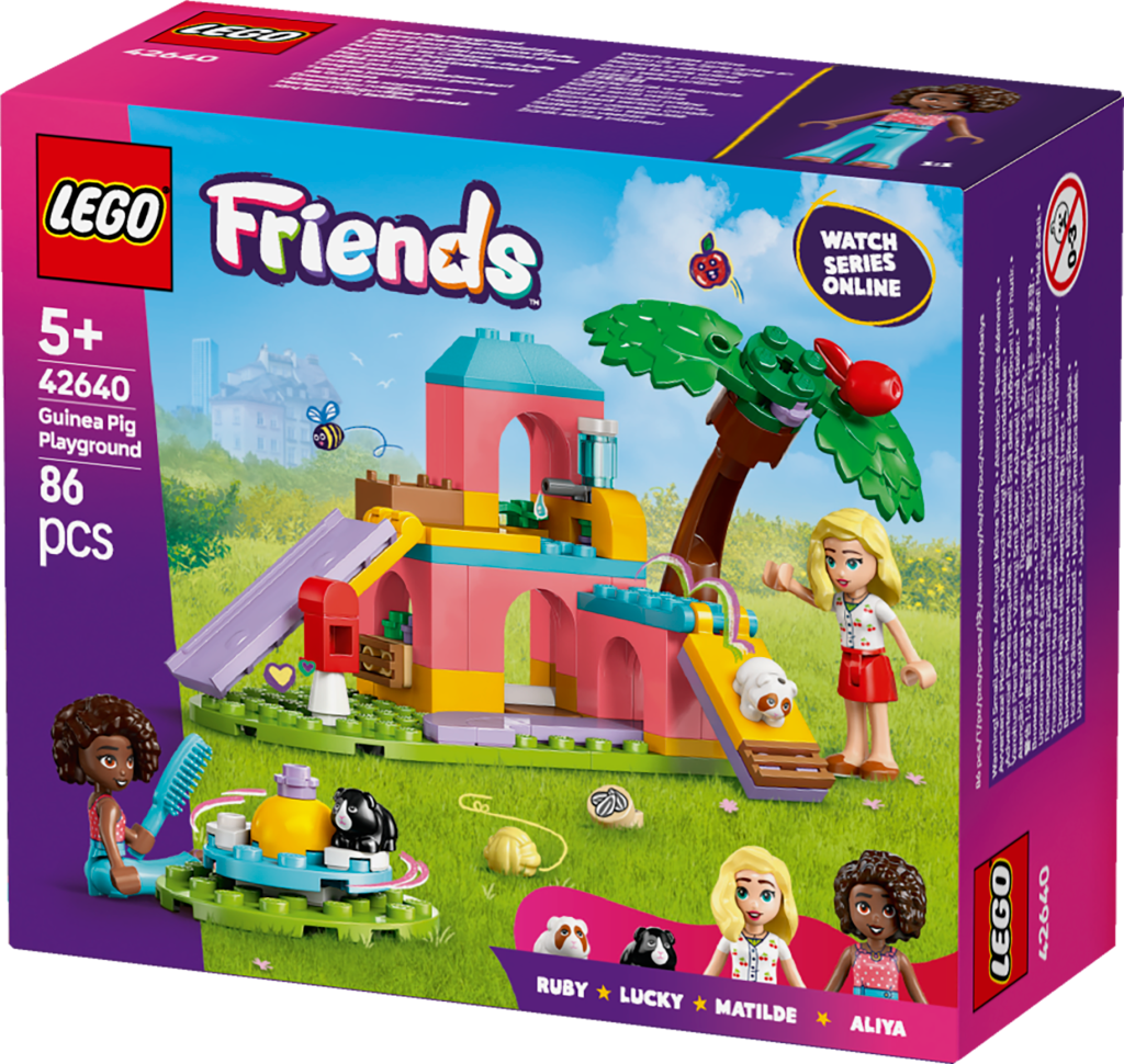 boîte LEGO Friends 42640 : L’Aire de Jeux des Cochons d’Inde