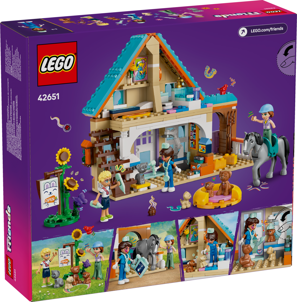 boîte LEGO Friends 42651 : La Clinique Vétérinaire pour Chevaux et Animaux de Compagnie