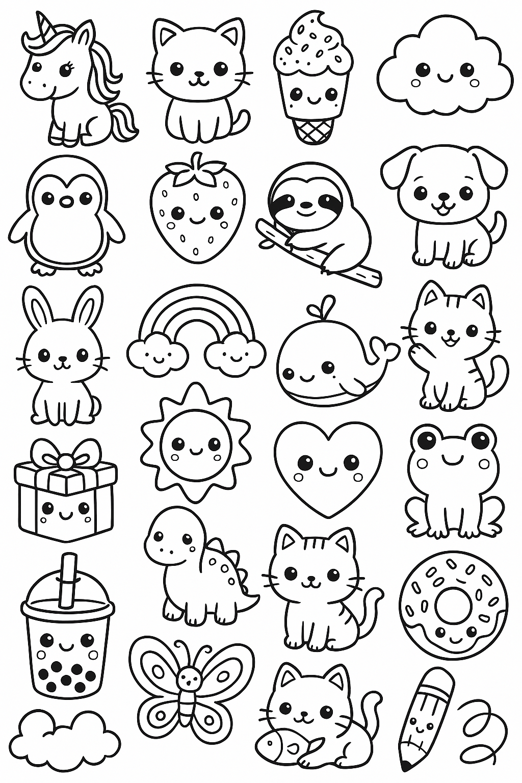 12 Coloriages Kawaii Adorables Imprimer Gratuitement 12 Coloriages Kawaii Adorables Imprimer Gratuitement