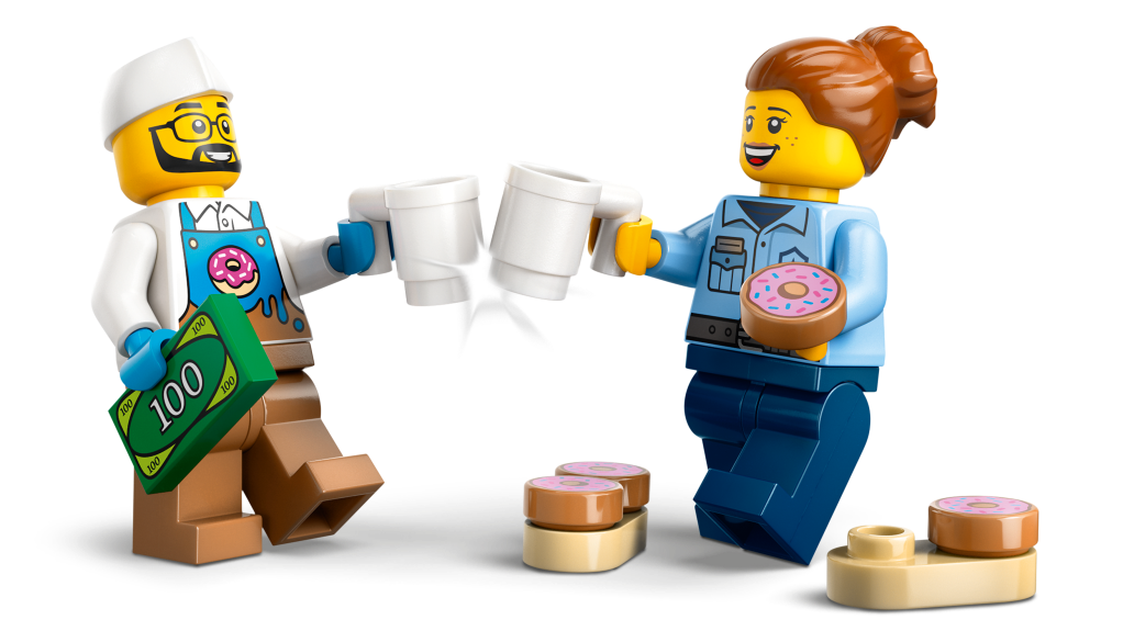 personnages LEGO City 60452 : Le Food-Truck de Donuts