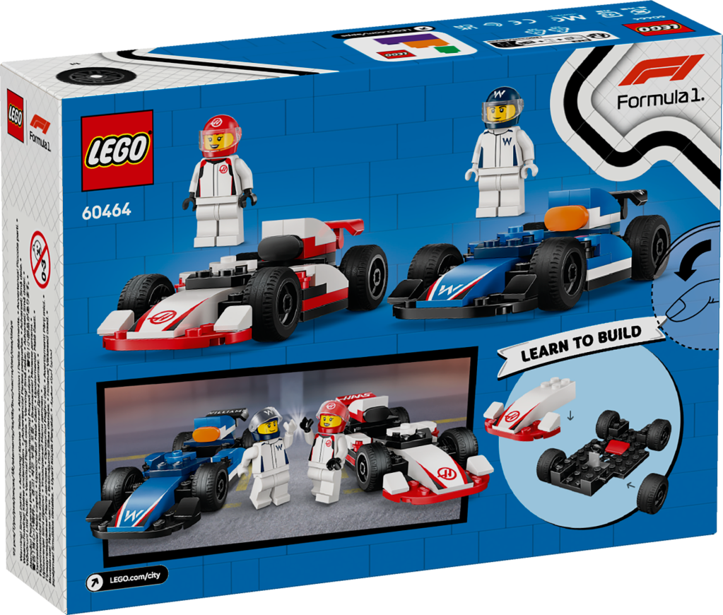 boîte LEGO City 60464 : Voitures de course de F1 Williams Racing et Haas F1