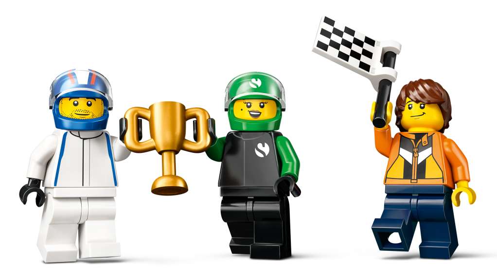 personnages LEGO City 60474 : Grille de départ de F1® avec voitures VCARB et Sauber
