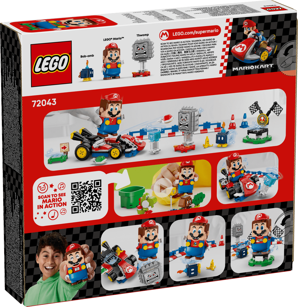 boîte LEGO Mario Kart 72043 : Mario Interactif et Kart Standard