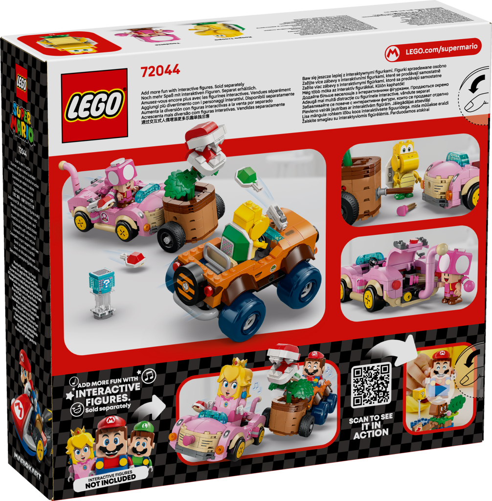 boîte LEGO Super Mario 72044 : Mario Kart – Course-Poursuite avec Bonus Plante Piranha