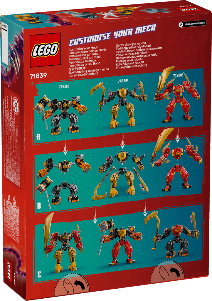 boîte LEGO NINJAGO 71839 Le robot de Spinjitzu d’Arin