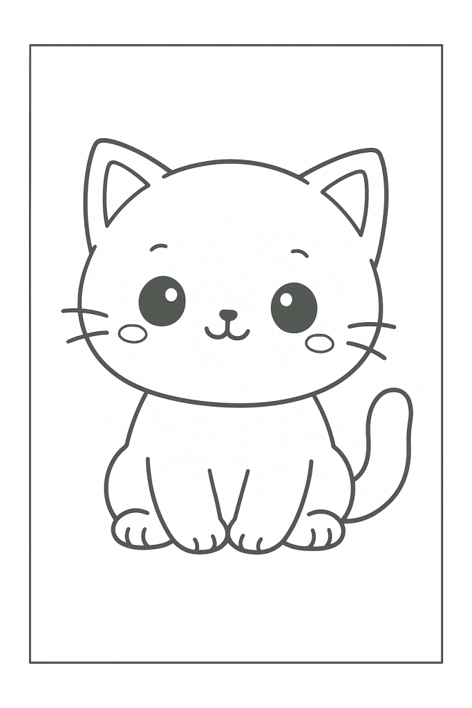 coloriage chat kawaii