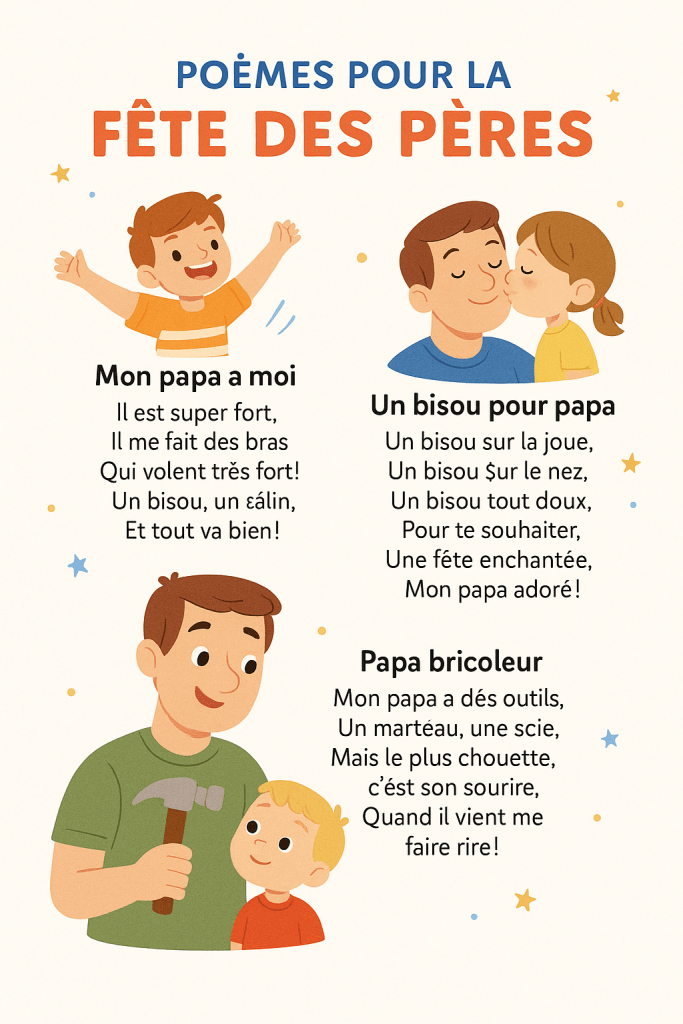poème fête des pères à imprimer