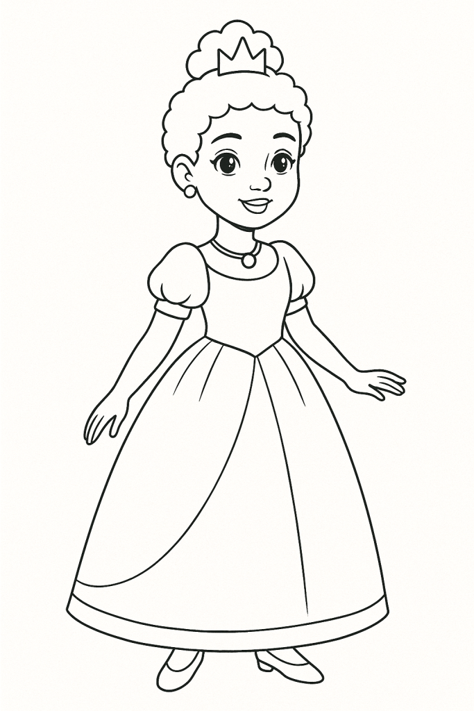 coloriage princesse cheveux bouclés
