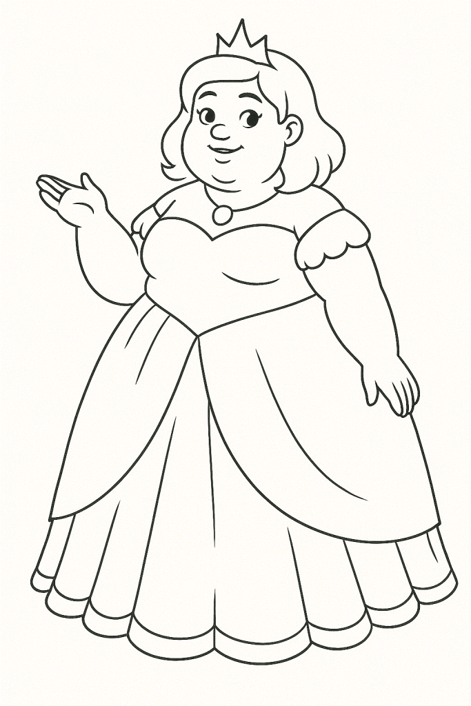 coloriage princesse ronde