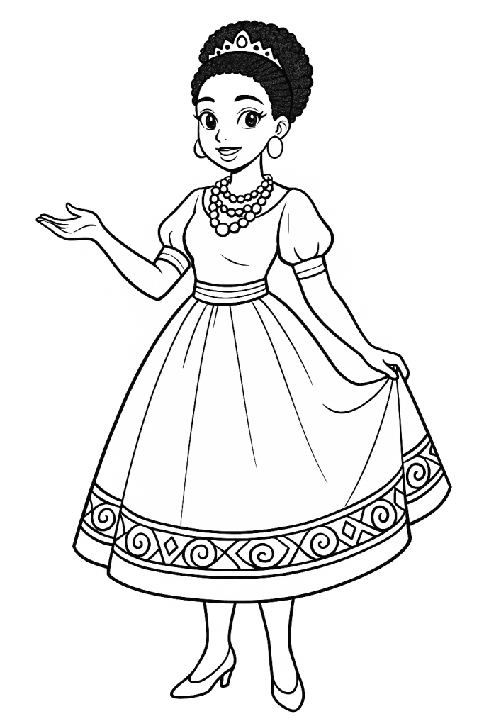 coloriage princesse afrique